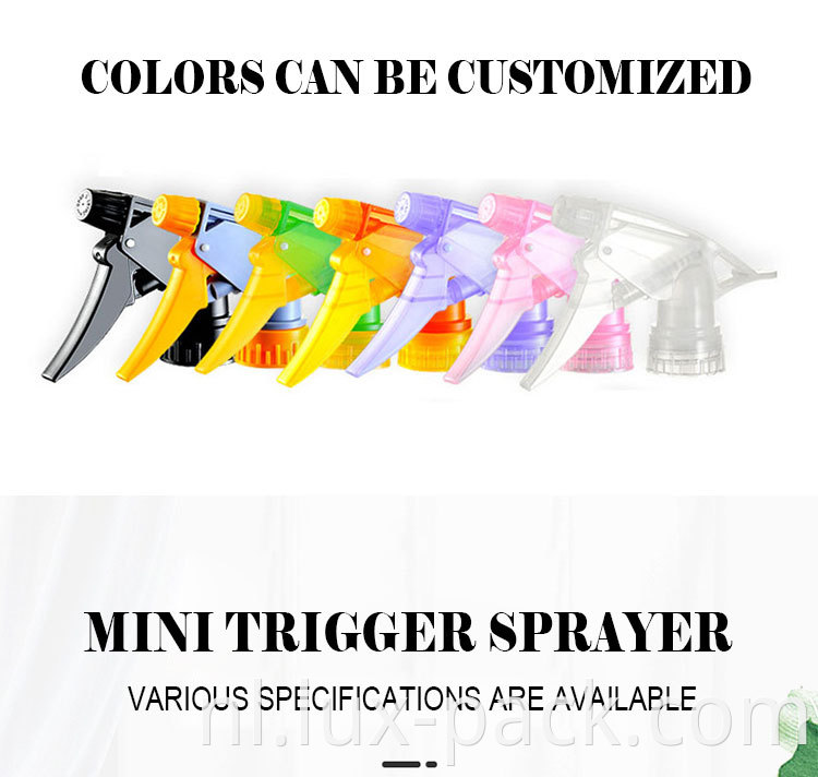 20/410 24/410 28/410 Aangepaste kleur Transparante PP Mini Trigger Sprayer